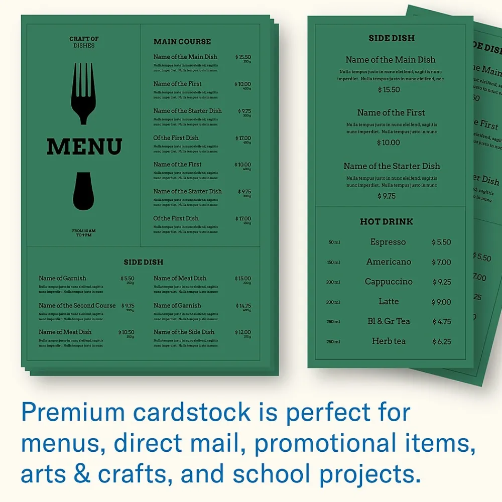 Card Stock*Hammermill Premium 110 lb. Cardstock Paper, 8.5" x 11", Green, 200 Sheets/Ream (168330R)