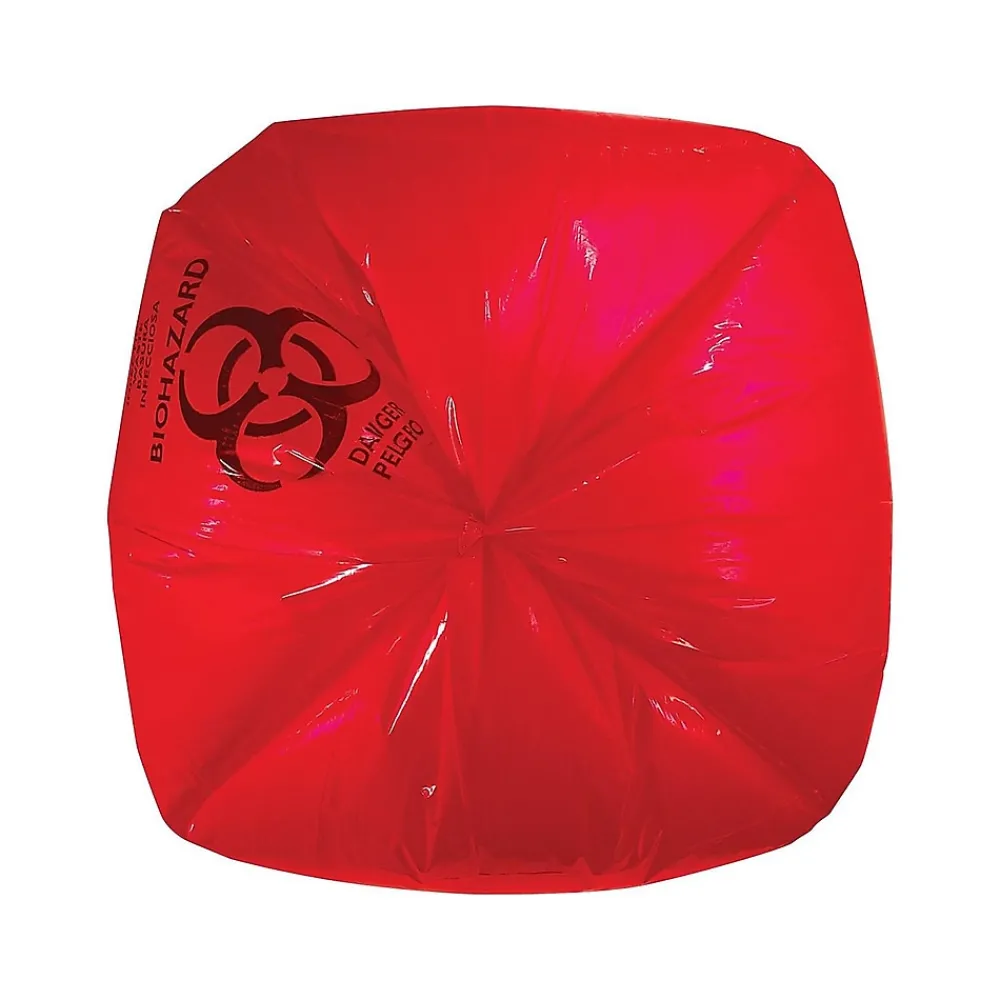 Heritage 30 Gal. Biohazard Liners, Red, 43"L x 30"W, 100/Carton (A6043ZR)<Heritage Bag
