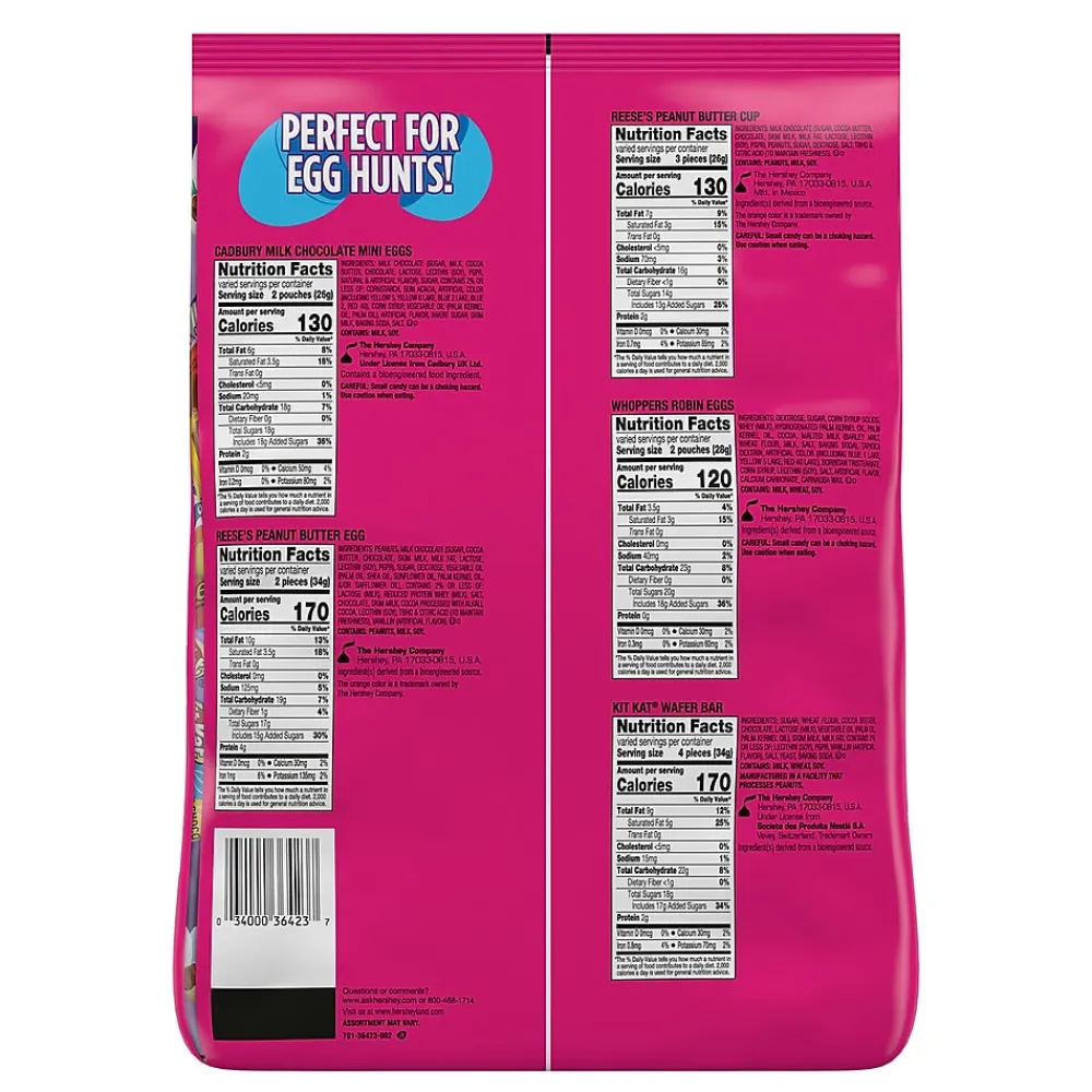 Hershey's Hershey Assorted Flavored, Easter Candy Variety Bag, 32.3 oz (75 Pieces)