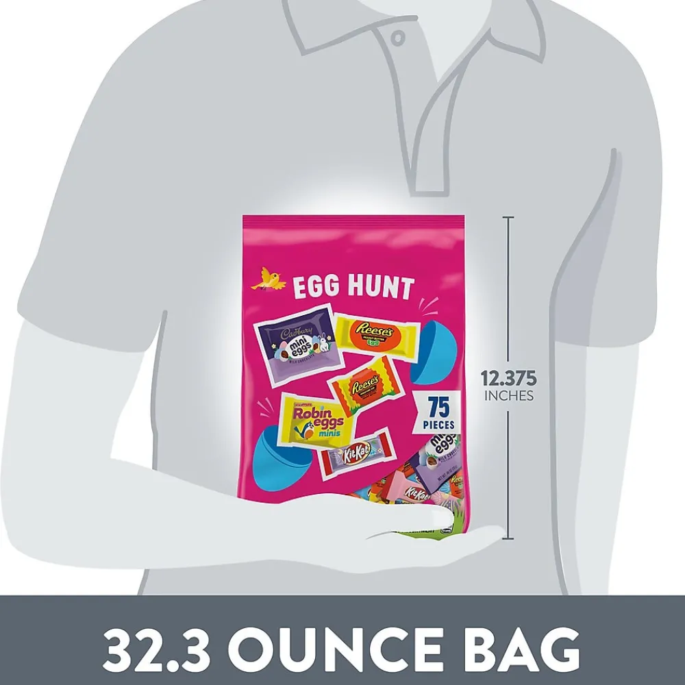 Hershey's Hershey Assorted Flavored, Easter Candy Variety Bag, 32.3 oz (75 Pieces)