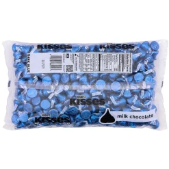 KISSES HERSHEY'S Dark Blue Foil Milk Chocolate Pieces, 66.7 oz., 400/Bag (HEC60194)