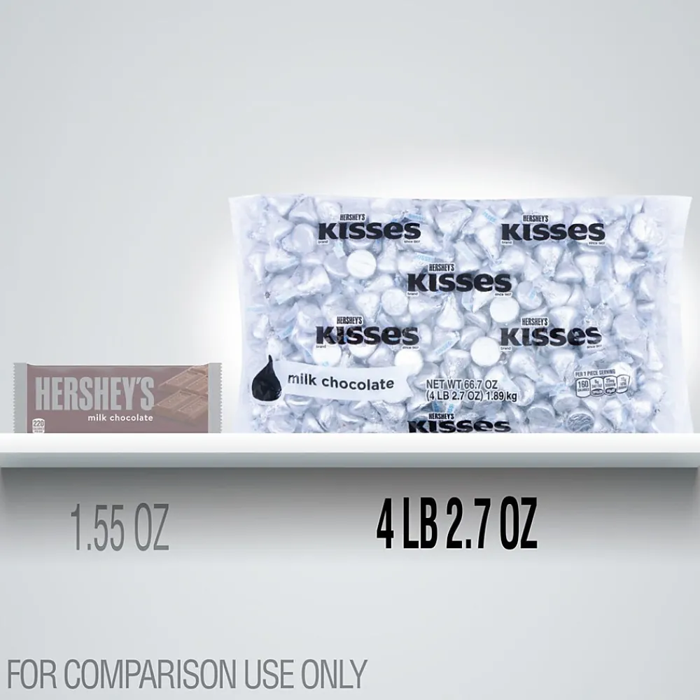 KISSES HERSHEY'S Milk Chocolate Candy Pieces, 66.7 oz. (HEC33458)