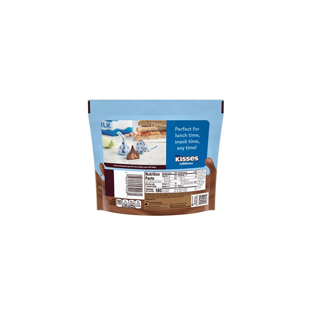 KISSES HERSHEY'S Milklicious Share Stand Up Bag, 9 oz, 4/Pack (600-00752)
