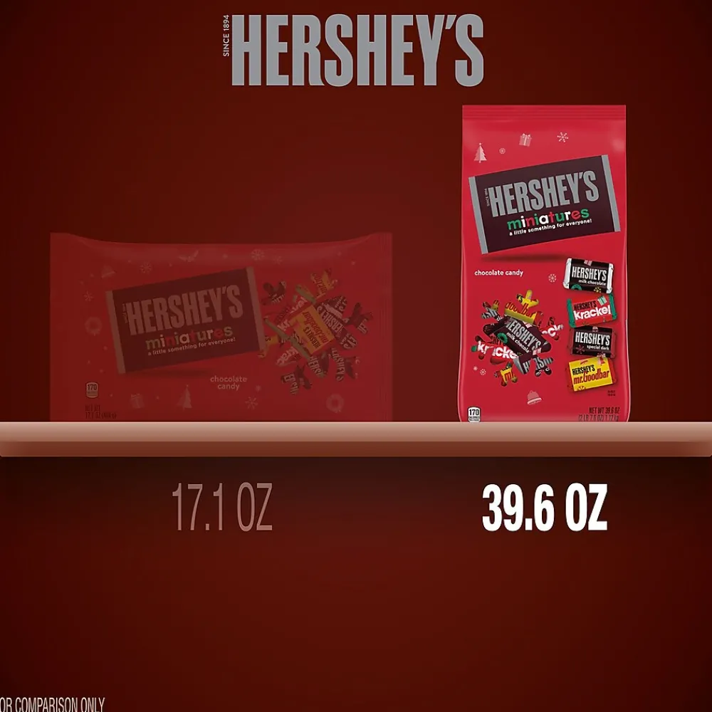 Hershey's Miniatures Assorted Chocolate Candy Bag, 39.6 oz. (HEC45401)