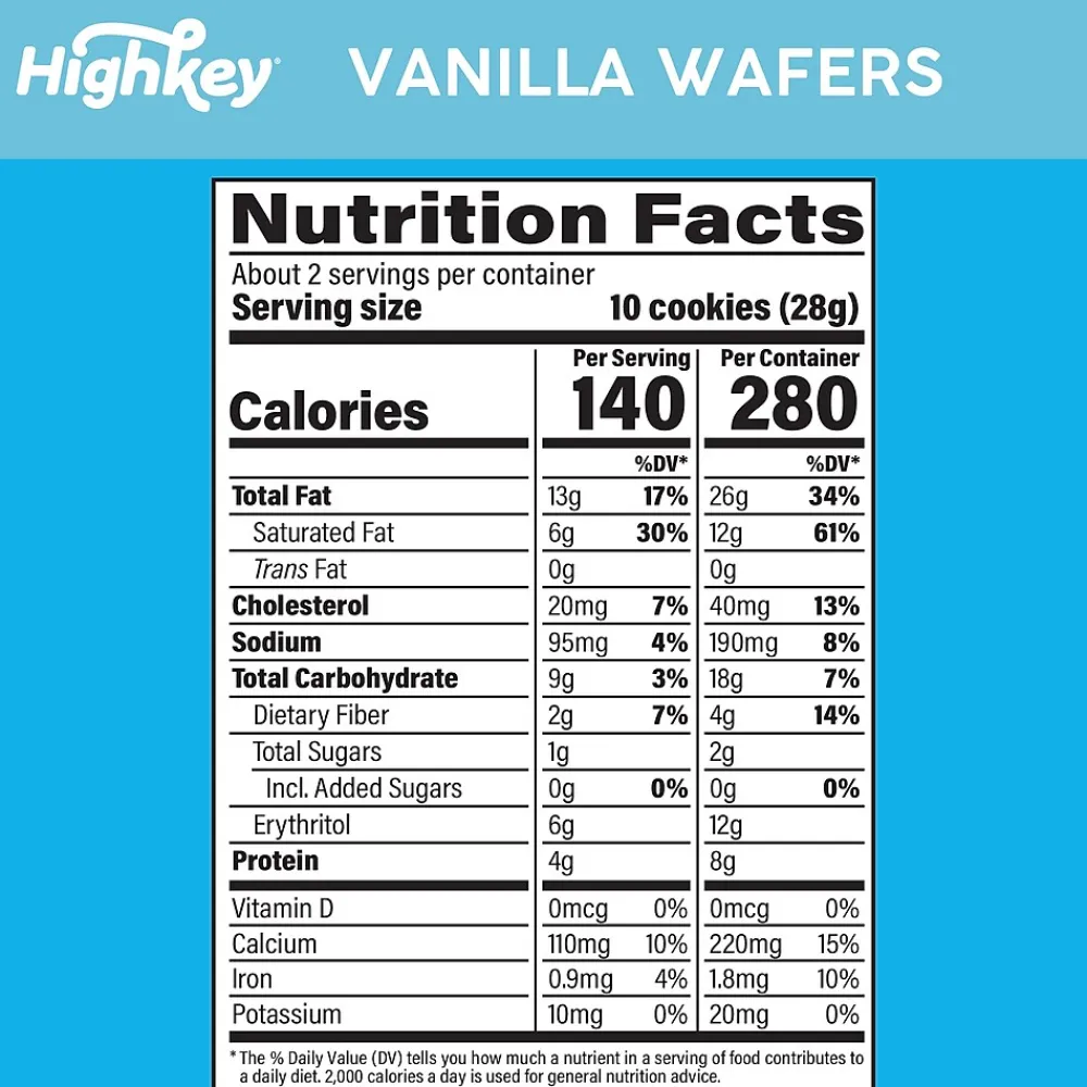 HighKey Gluten Free Vanilla Wafer Cookies, 2 oz., 6 Packs/Box, 6/Pack (600-00272)