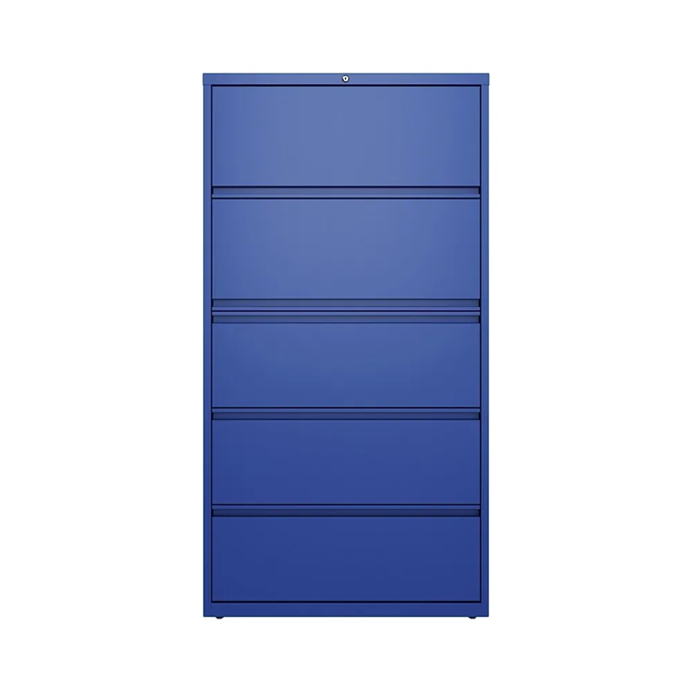 File Cabinets*Hirsh HL10000 Series 5-Drawer Lateral File Cabinet, Locking, Letter/Legal, Classic Blue, 36" (24260)