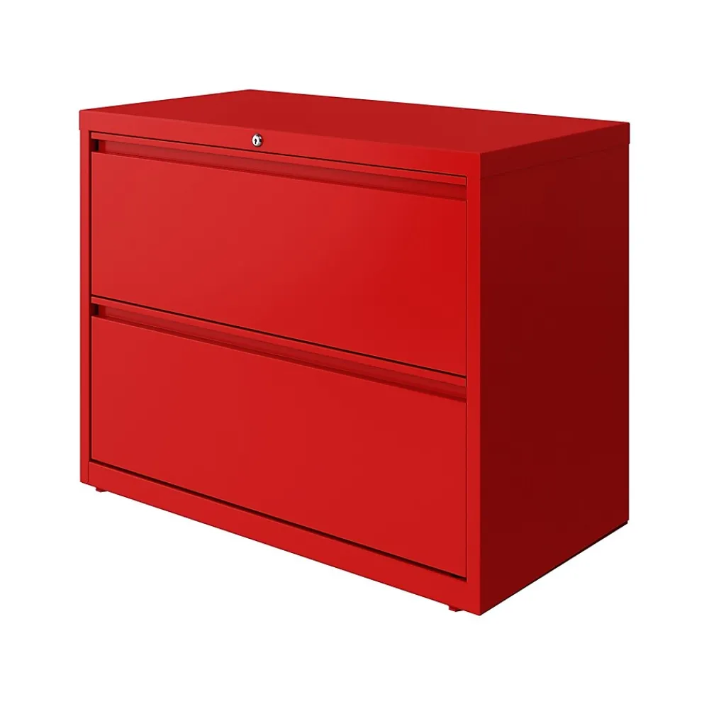 File Cabinets*Hirsh HL10000 Series 2-Drawer Lateral File Cabinet, Locking, Letter/Legal, Lava Red, 36" (24249)