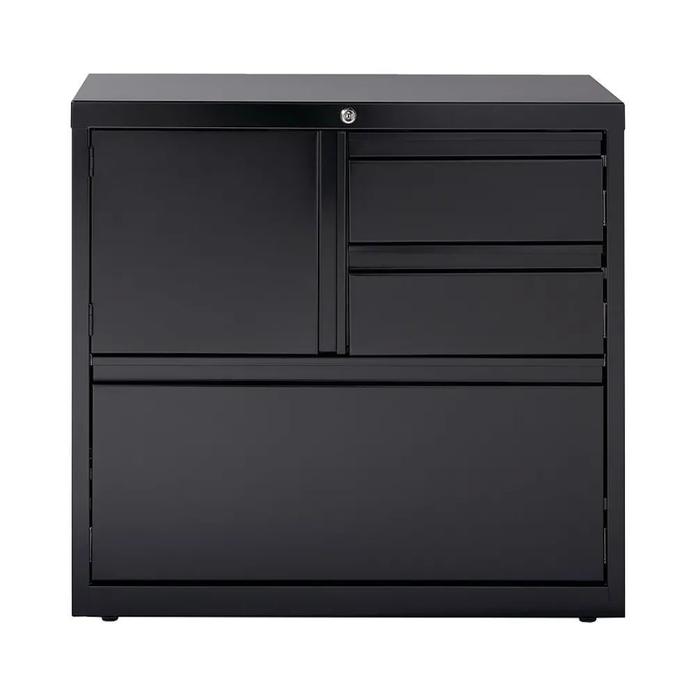 File Cabinets*Hirsh HL8000 Series 3-Drawer Lateral File Cabinet, Locking, Letter/Legal, Black, 30" (19628)
