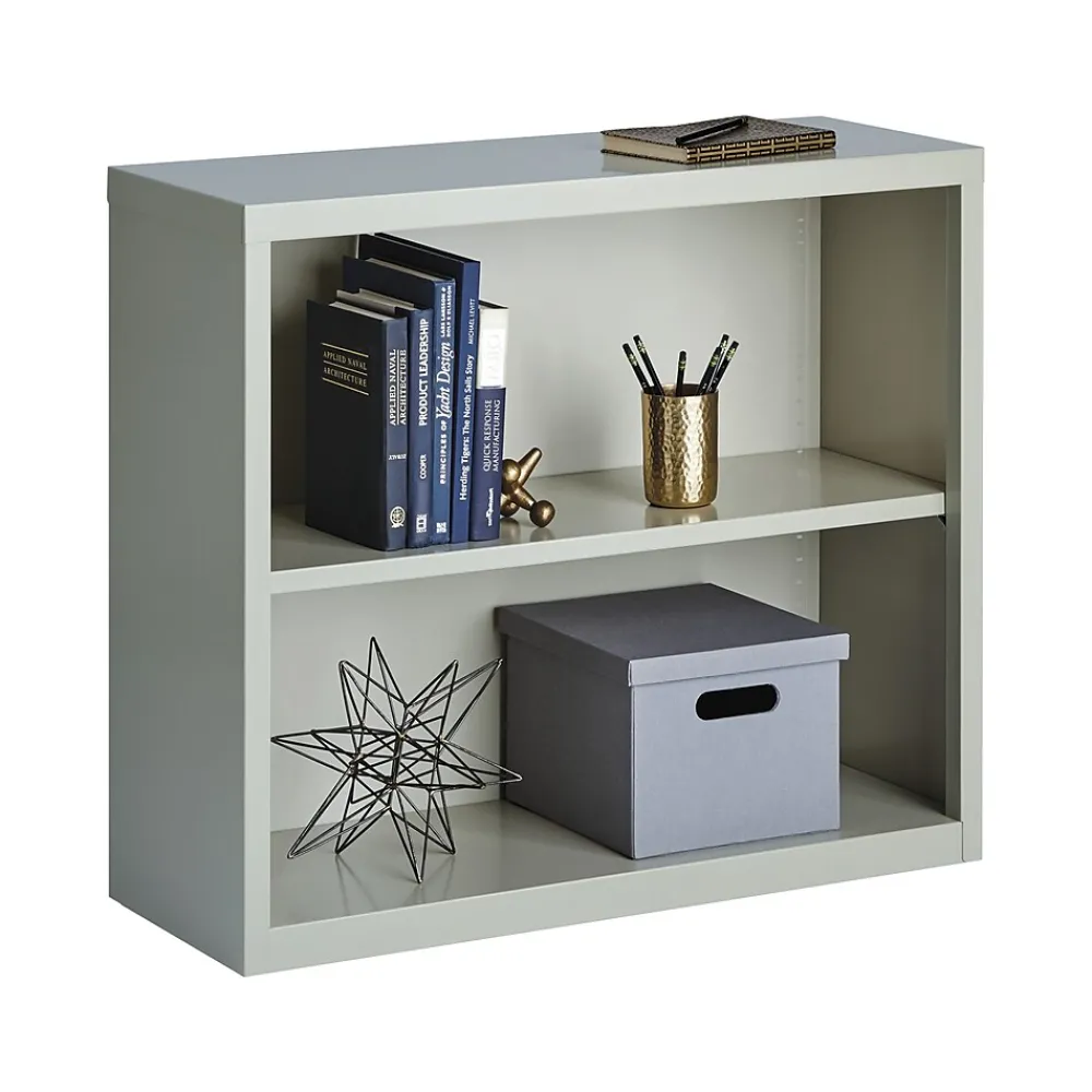 Bookcases*Hirsh HL8000 Series 30"H 2-Shelf Bookcase with Adjustable Shelf, Light Gray Steel (21988)