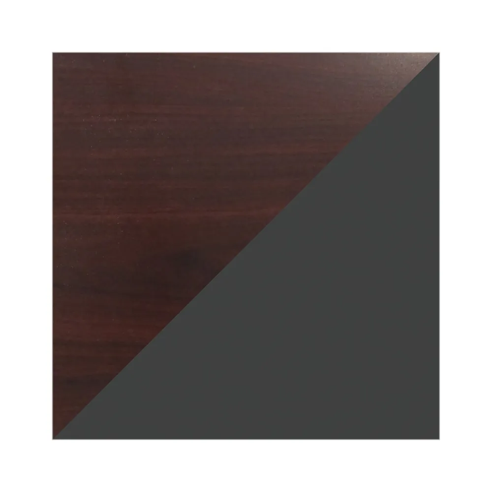 Computer Desks*Hirsh 48"W Single-Pedestal Computer Desk, Charcoal/Mahogany (20540)