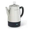 HomeCraft HCPC10SS 10-Cups Stainless Steel Coffee Percolator, Silver/Black