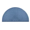 HomeTrax Designs Guzzler Sunburst Door Mat, 23" x 44", Blue (169F0024BU)