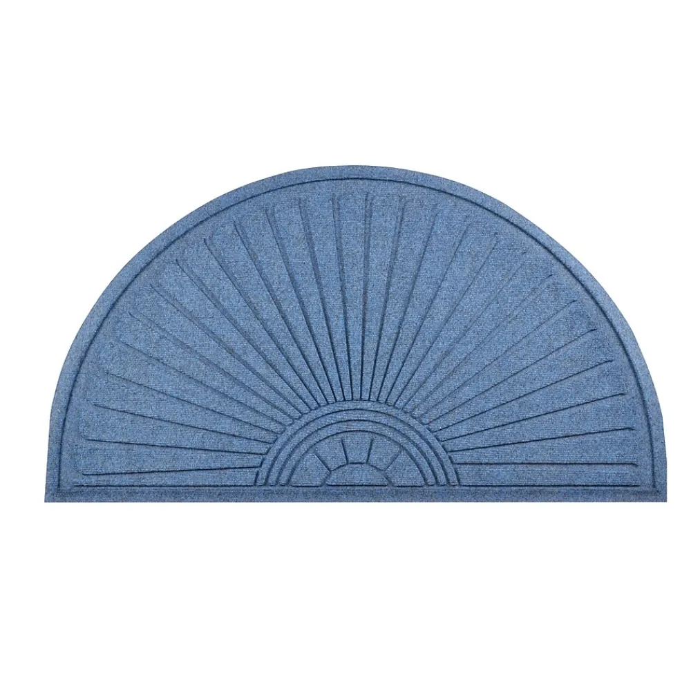 HomeTrax Designs Guzzler Sunburst Door Mat, 23" x 44", Blue (169F0024BU)