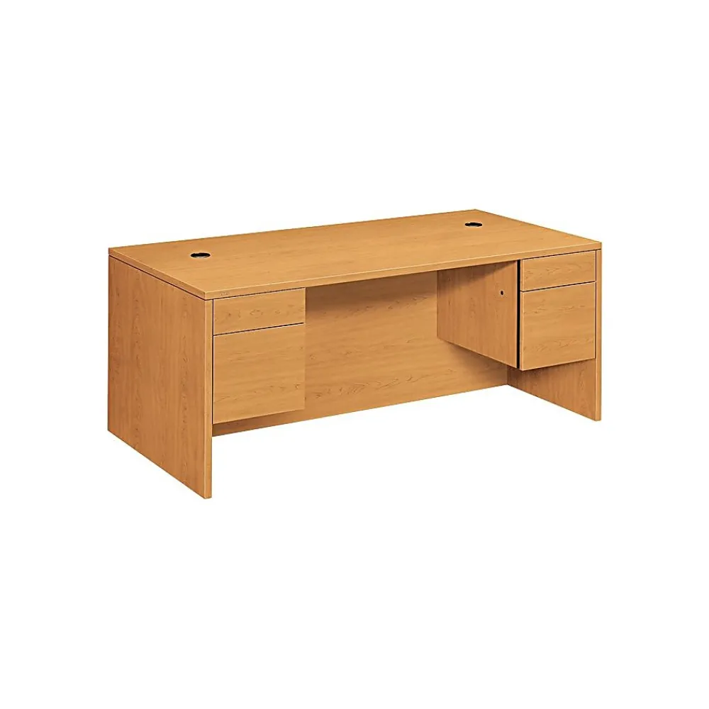Office Desks*HON 10500 Series Double Pedestal Rectangle Desk, Harvest, 29-1/2"H x 72"W x 36"D
