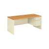 Computer Desks*HON 38000 Series "L" Workstation Right Pedestal Desk, Harvest Oak/Putty (38291RCL)