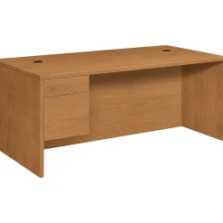 Office Desks*HON 10500 Series Left Pedestal Desk 72"W, Harvest, 29 1/2"H x 72"W x 36"D