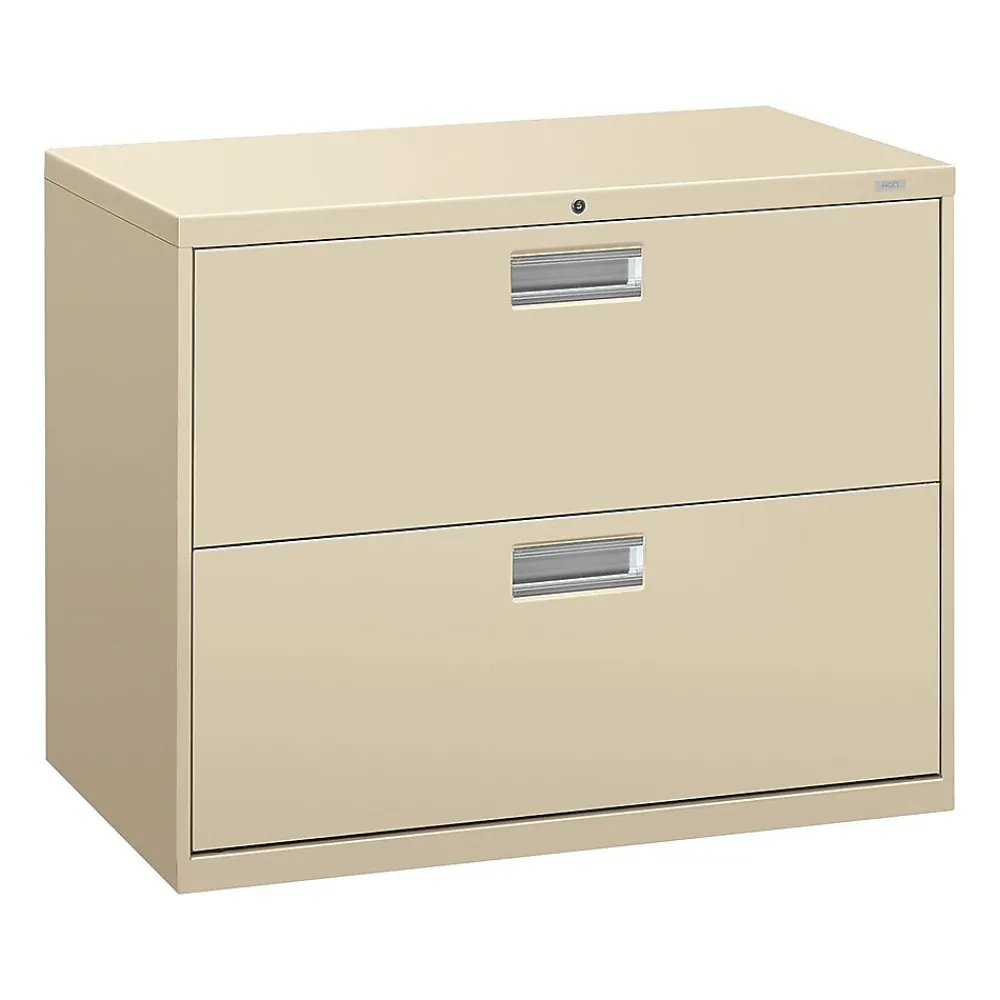 File Cabinets*HON Brigade 600 Series 2-Drawer Lateral File Cabinet, Locking, Letter/Legal, Putty/Beige, 36"W (H682.L.L)
