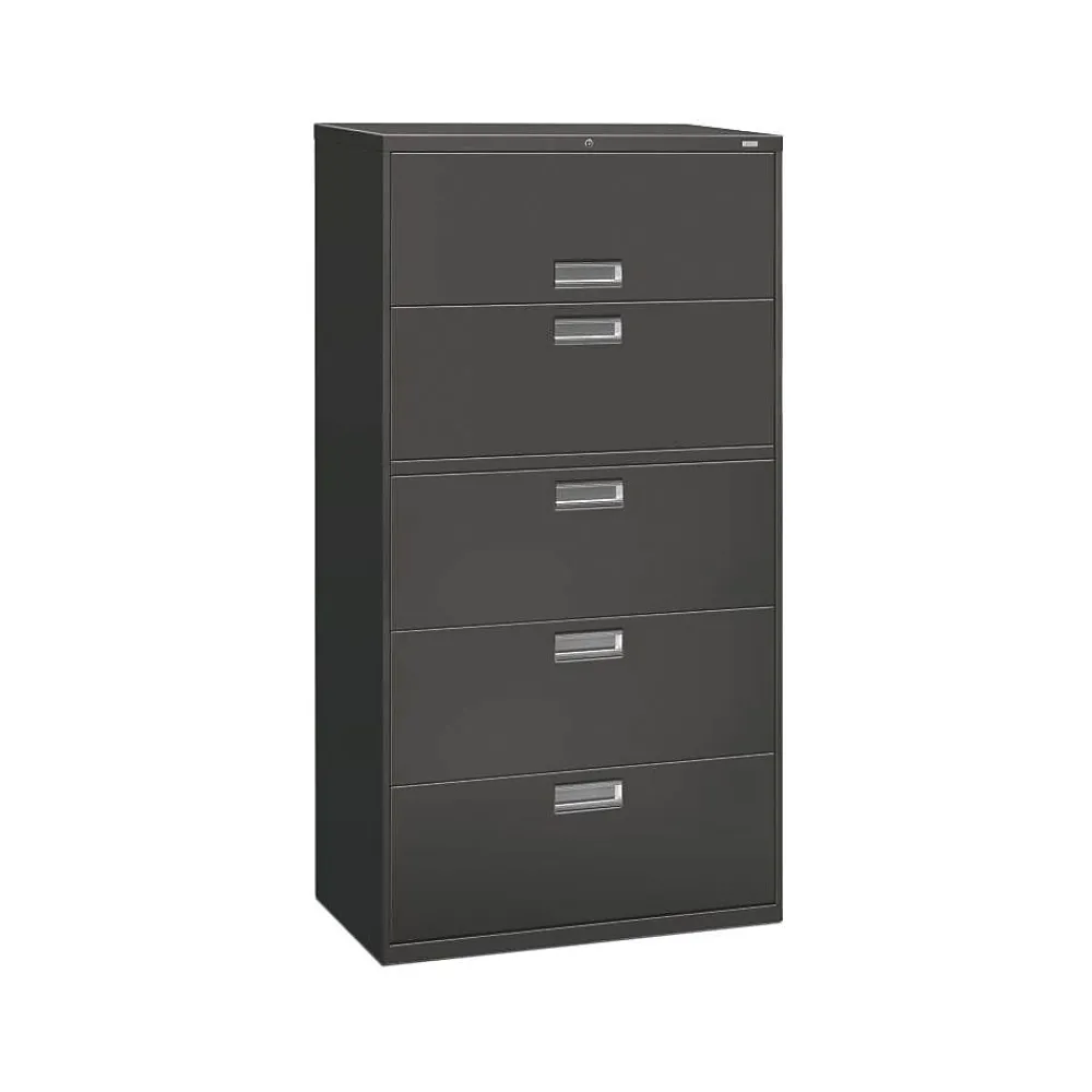 File Cabinets*HON ® Brigade 600 Series Lateral File Cabinet, A4/Legal/Letter, 5-Drawer, Charcoal, 19 1/4"D (685LS)
