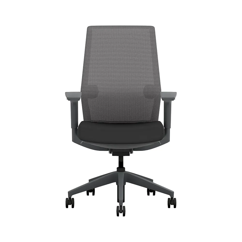 Office Chairs*HON Cipher Mesh/Fabric Swivel Task Chair, Black/Charcoal (HCFRT.STC.H.S.IC.CU10.TC00.AL.ST.SB.S)