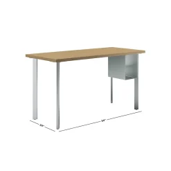 Office Desks*HON Coze 54"W Desk w/U-Storage, and Silver (RPL2454N1P6S) Natural Recon