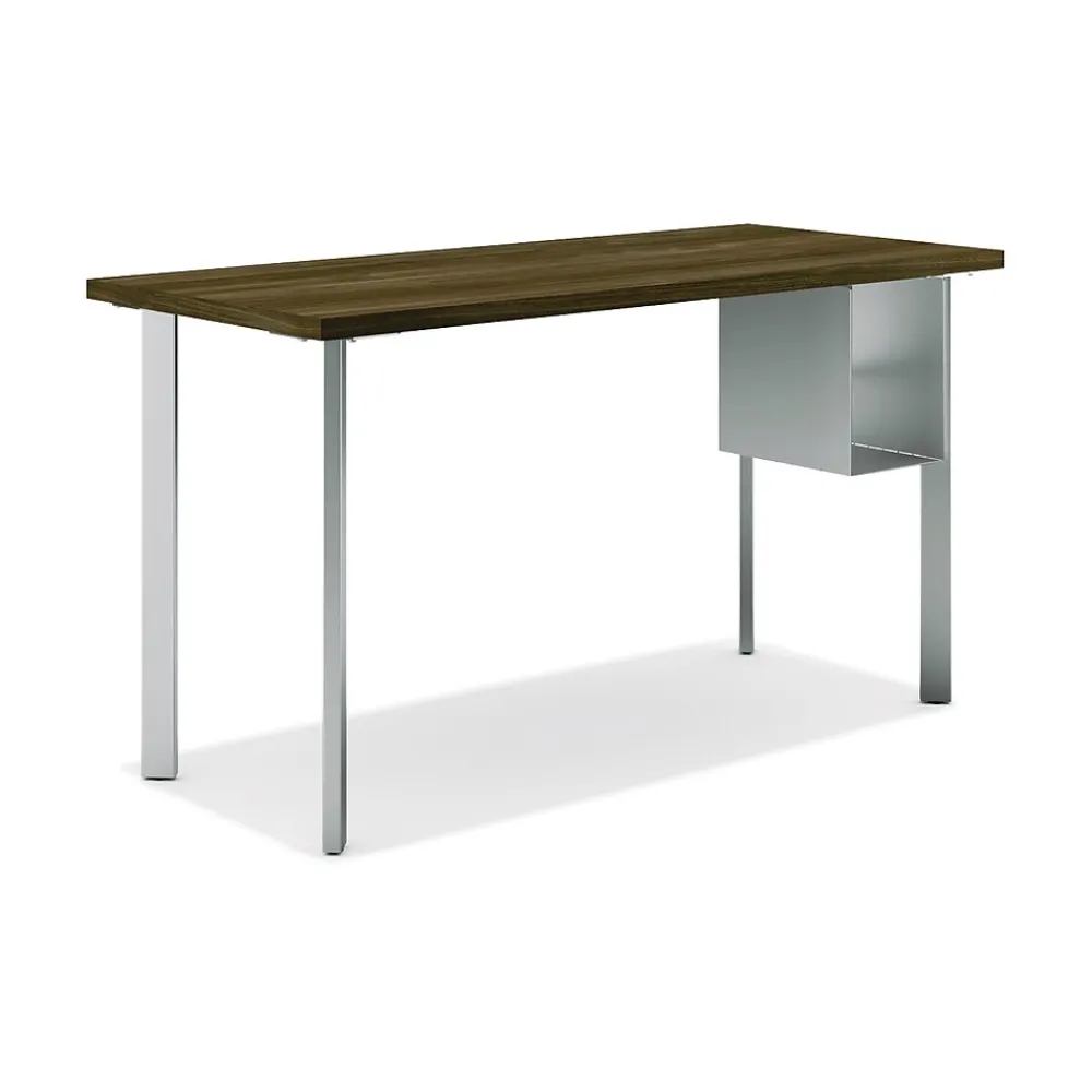 Computer Desks*HON Coze 54"W Desk w/U-Storage, and Silver (RPL2454FWP6S) Florence Walnut