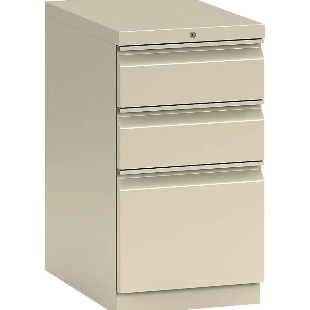 File Cabinets*HON FlagShip 3-Drawer Mobile Pedestal File, 28"H x 15"W 22 7/8"D, Greige (H18723RLT5)