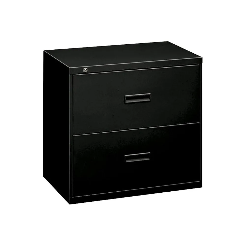 File Cabinets*HON Lateral File, 2 Drawers, Molded Pull, 36"W, Black Finish (BSX482LP)