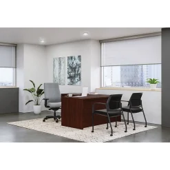 L-Desks*HON Mod 60"W L-Shaped Single-Pedestal Desk, (HLPL6072LDESK1BBFTM1) Traditional Mahogany