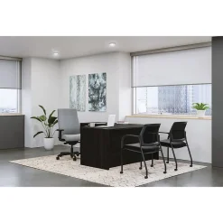 L-Desks*HON Mod 60"W L-Shaped Single-Pedestal Desk, (HLPL6072LDESK1BBFJA1) Java Oak
