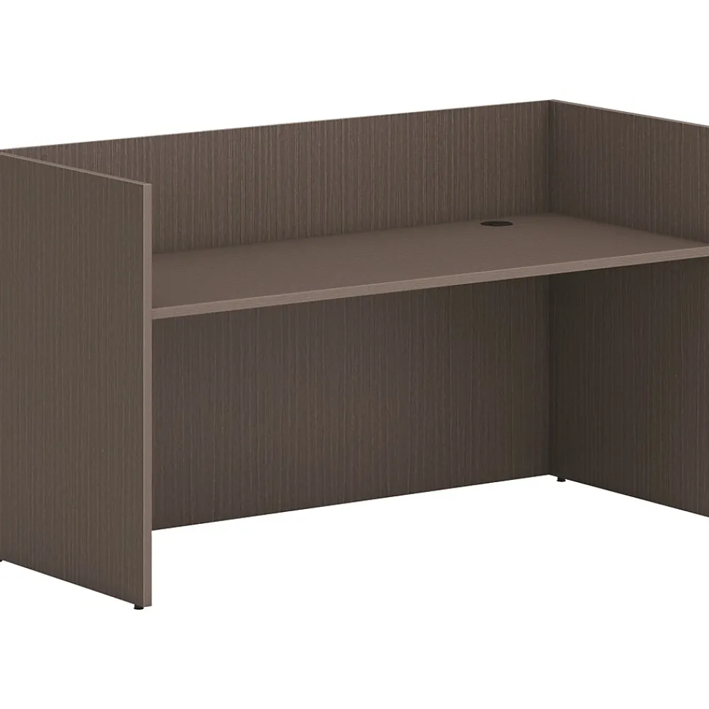 Office Desks*HON Mod 72"W Reception Desk Shell, Slate Teak (HLPLRCPNDS7230.LSL1)