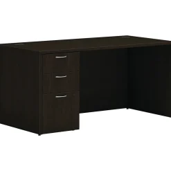 Computer Desks*HON Mod 60"W Single-Pedestal Desk, (HLPLDS60PSJA1) Java Oak