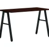 Office Desks*HON Mod 48"W Writing Desk, Traditional Mahogany (HLPL4824TM1ALEGBLK)