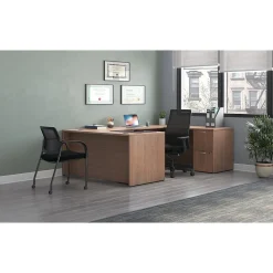 Computer Desks*HON Mod 66"W x 96"D U-Shaped Computer Desk with 2 Support Pedestals, (HLPL6696UDESKSE1) Sepia Walnut