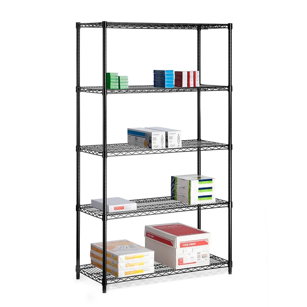 Shelving*Honey-Can-Do Honey Can Do 5-Shelf Metal Unit, 42"W, Black (SHF-01440)