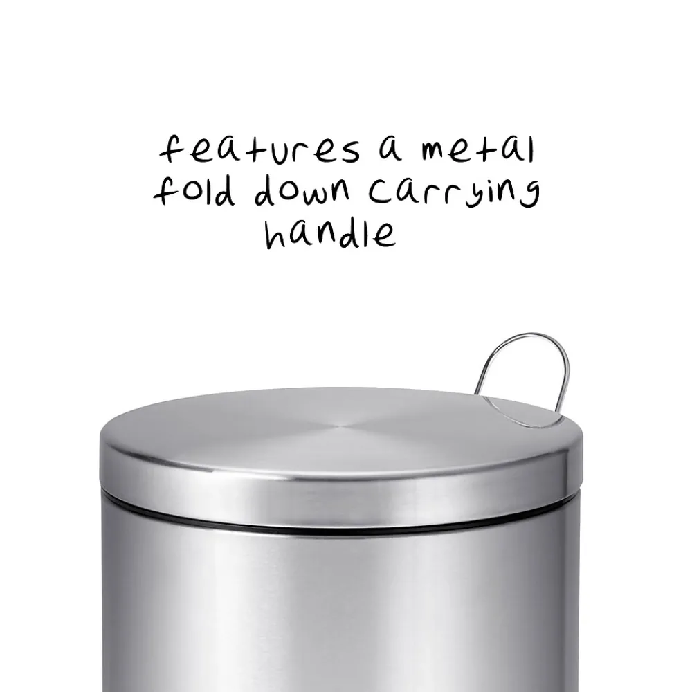 Honey Can Do Stainless Steel Step Trash Cans with Lid, Silver, 7.92 & 0.8 Gallon (TRS-01886)<Honey-Can-Do Outlet