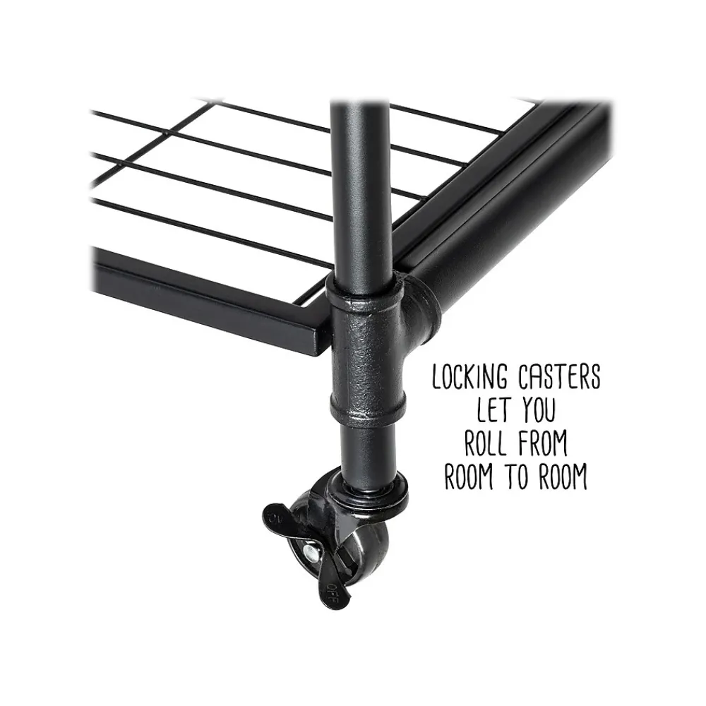 Bookcases*Honey-Can-Do 4-Shelf 63"H Steel Mobile Bookcase, Black (SHF-08838)