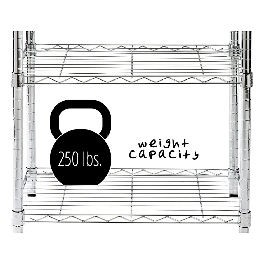 Shelving*Honey-Can-Do 3-Shelf Metal Unit, 24"W, Chrome (SHF-01903)