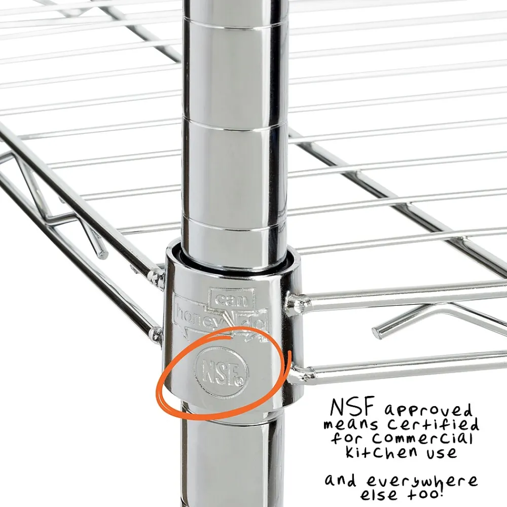 Shelving*Honey-Can-Do 3-Shelf Metal Unit, 24"W, Chrome (SHF-01903)