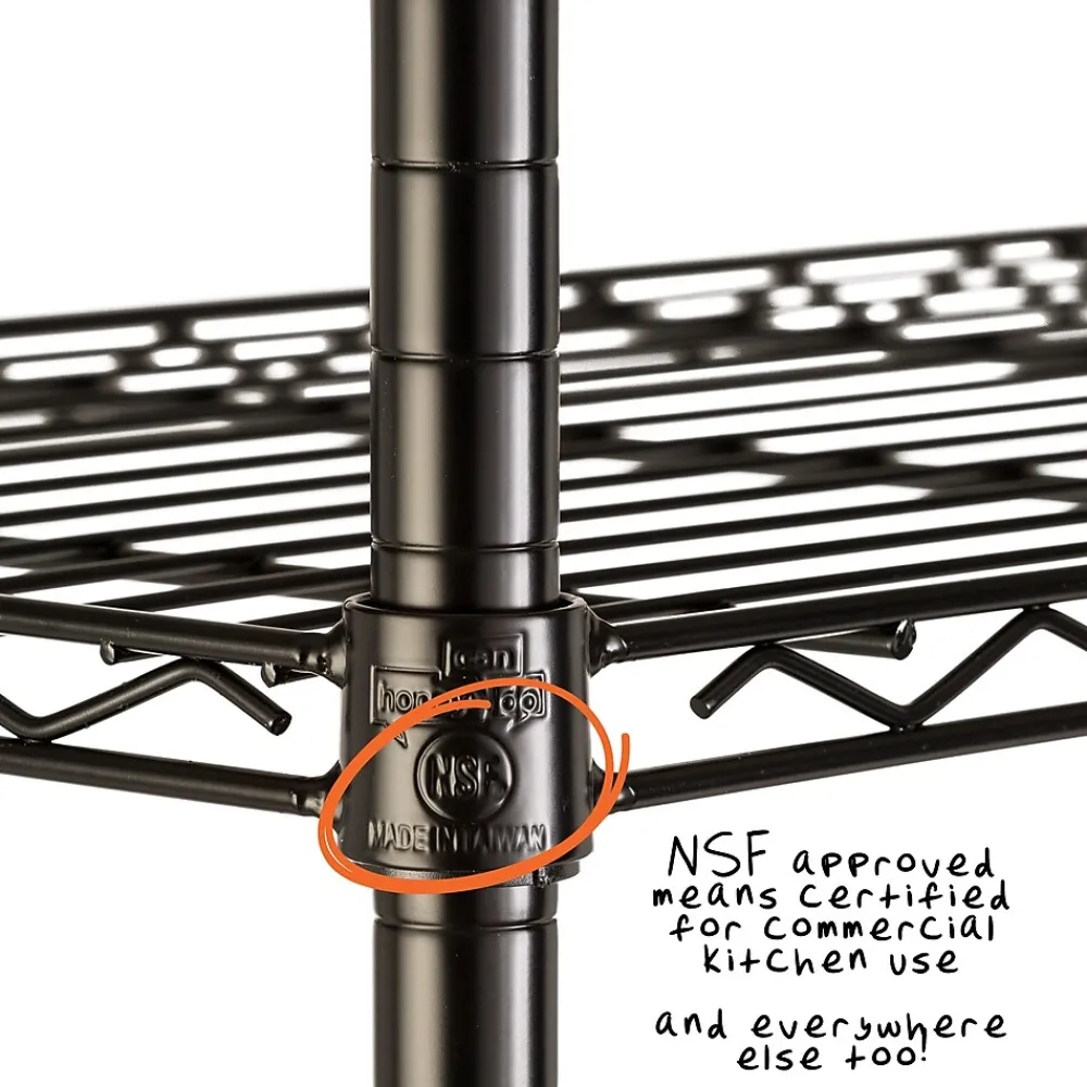 Shelving*Honey-Can-Do 5-Shelf Metal Unit, 36"W, Black (SHF-09627)