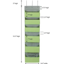 Shelving*Household Essentials 6 Pocket Plastic/Poly Over the Door Hanging Oranizer, 57