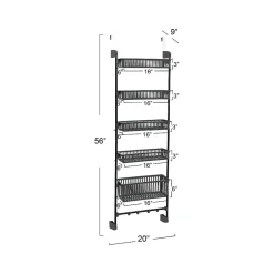 Shelving*Household Essentials 5-Shelf Plastic Over-the-Door Storage Rack, 20