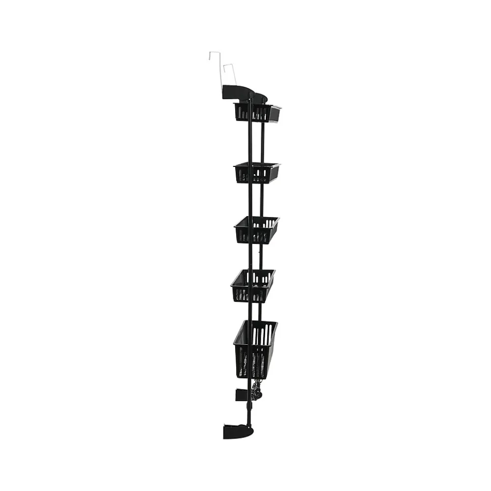 Shelving*Household Essentials 5-Shelf Plastic Over-the-Door Storage Rack, 20", Black (2196-1)
