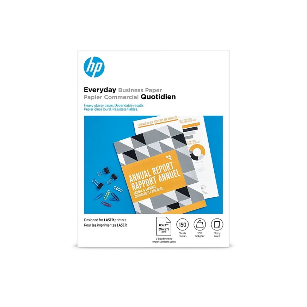 Photo Paper*HP Everyday Business Paper, Glossy, 8.5" x 11", 150 Sheets/Pack (4WN08A)