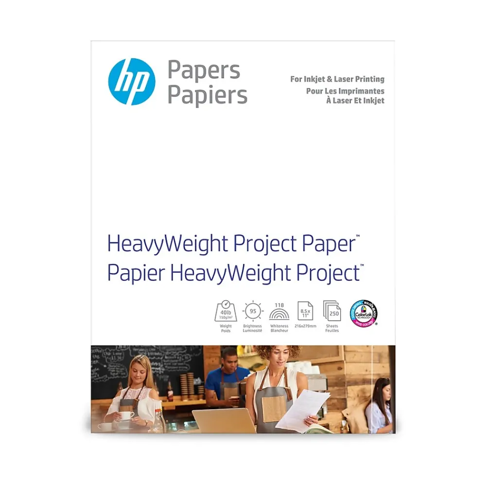 Large Quantity Paper*HP HeavyWeight 8.5" x 11" Multipurpose Paper, 40 lbs., 95 Brightness, 250 sheets (Z4R14A)