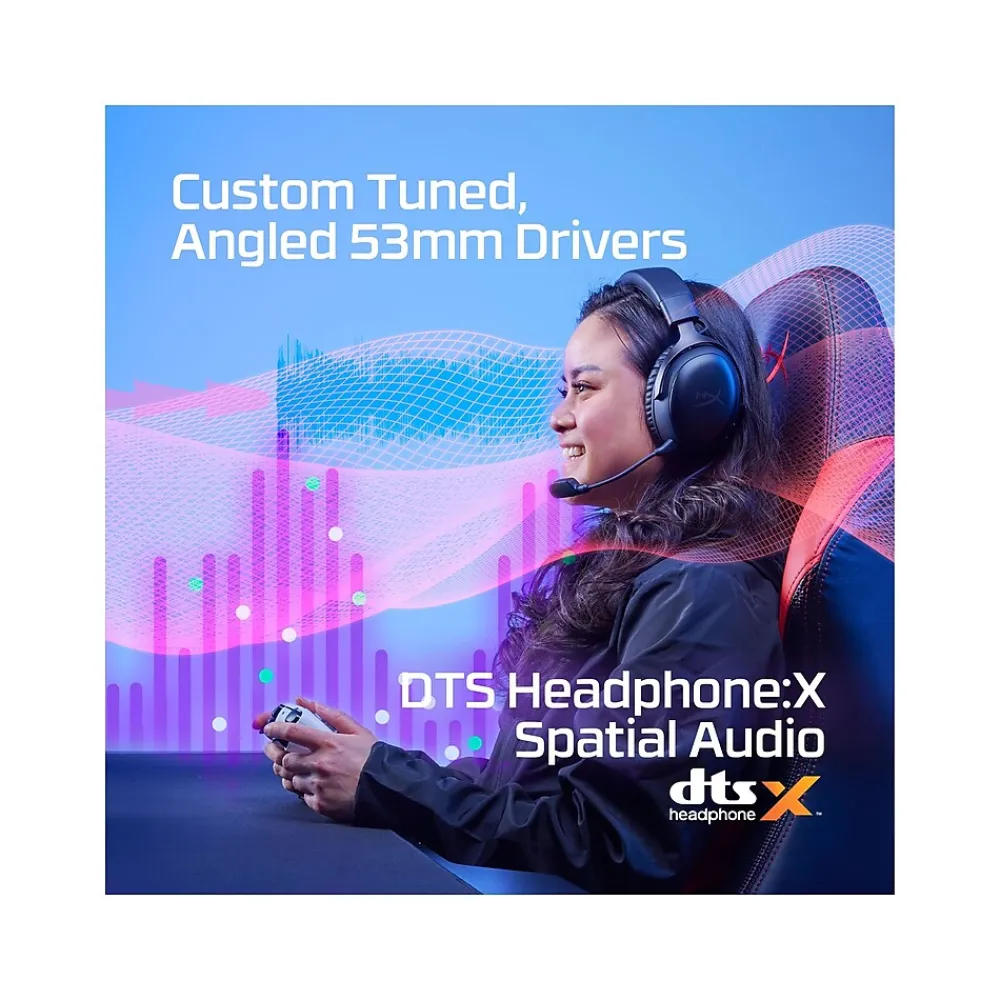 Clearance HP HyperX Cloud III Wireless Stereo Gaming Headset, USB Type-C, Black/Red (77Z46AA)