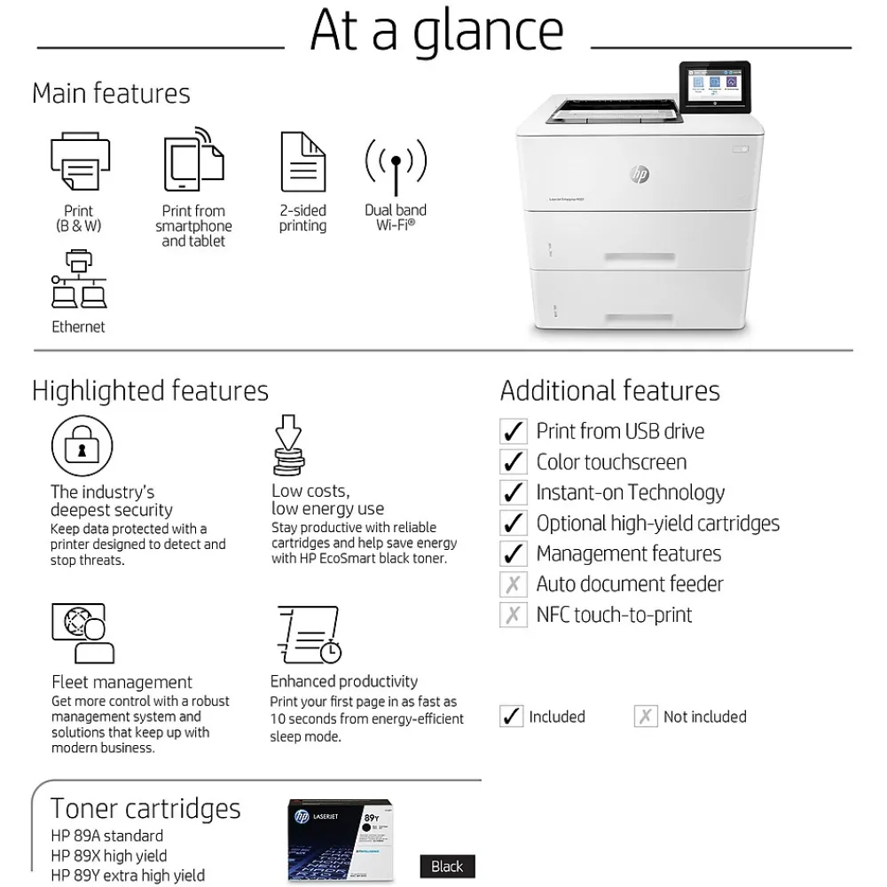 HP LaserJet Enterprise M507X Wireless Monochrome Laser Printer