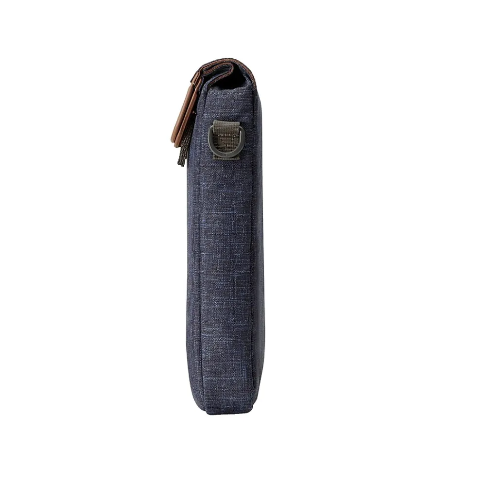 Renew Laptop Slim Briefcase, Heather Blue/Brown Fabric/Faux Leather (1A215AA#ABL)<HP Discount