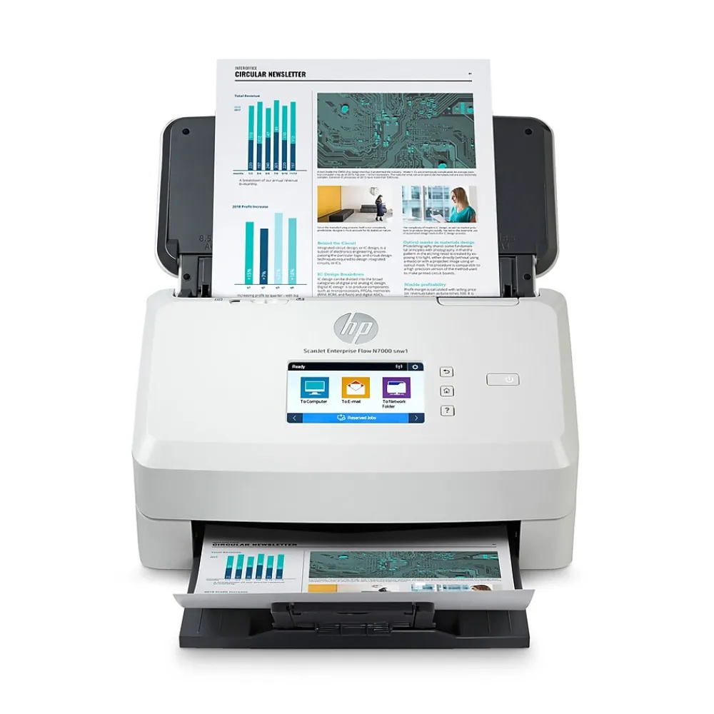 HP ScanJet Enterprise Flow N7000 Snw1 Duplex Desktop Document Scanner, White (6FW10A#BGJ)