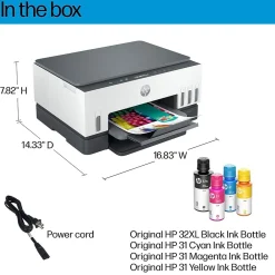 HP Smart Tank 6001 Wireless All-in-One Color Ink Tank Printer Scanner Copier, 2 years ink included (2H0B9A)
