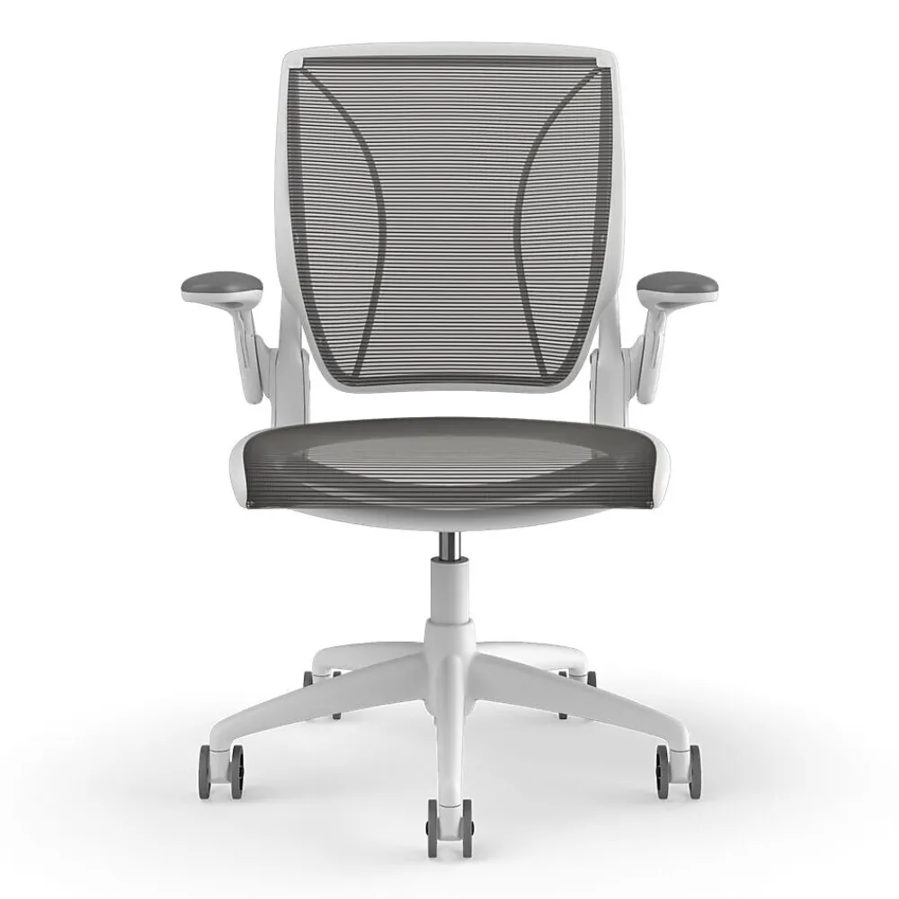 Office Chairs*Humanscale Diffrient World Ergonomic Mesh Swivel Task Chair, White/Black (W11BN10N10SHNSC)